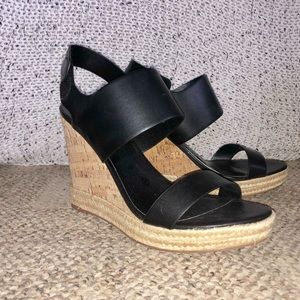 Charles by charles david, black cork wedge